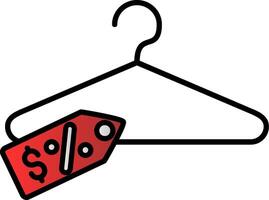 Clothes Hanger Line Filled Gradient  Icon vector