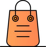 compras bolso línea lleno degradado icono vector