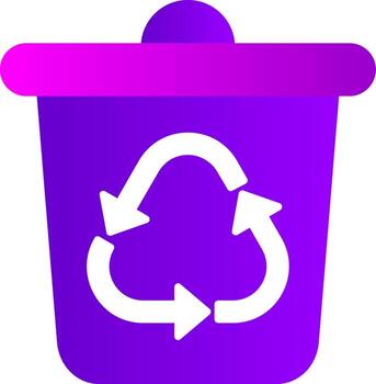 reciclar compartimiento plano degradado icono vector