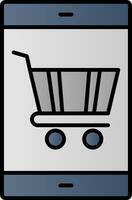 Online Shopping Line Filled Gradient  Icon vector