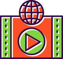 Video Ad Filled  Icon vector