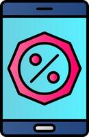 Discount Line Filled Gradient  Icon vector
