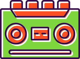 Cassette Recorder Filled  Icon vector