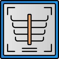 X-ray Line Filled Gradient  Icon vector