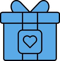 Gift Filled Blue  Icon vector