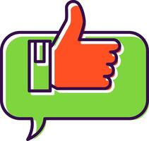 Positive Comment Filled  Icon vector