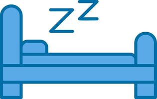 cama lleno azul icono vector
