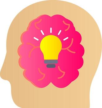 Brain Flat Gradient  Icon vector