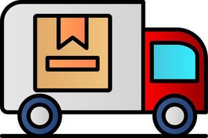 Delivery Truck Line Filled Gradient  Icon vector
