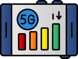 Signal Line Filled Gradient  Icon vector