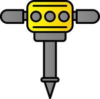 Jackhammer Line Filled Gradient  Icon vector