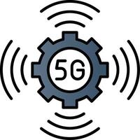 5G Line Filled Gradient  Icon vector