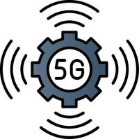 5G Line Filled Gradient  Icon vector