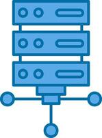 Server Filled Blue  Icon vector