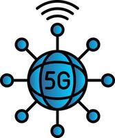 Connection Line Filled Gradient  Icon vector