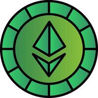 ethereum monedas línea lleno degradado icono vector