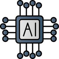 AI Line Filled Gradient  Icon vector