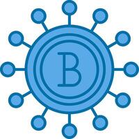 Cryptocurrency Filled Blue  Icon vector
