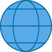 World Filled Blue  Icon vector