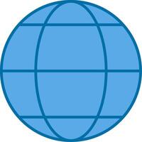 World Filled Blue  Icon vector