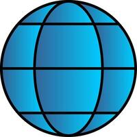 World Line Filled Gradient  Icon vector