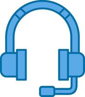 Headphone Filled Blue  Icon vector