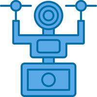 Camera Drone Filled Blue  Icon vector