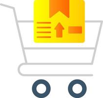 compras carro plano degradado icono vector