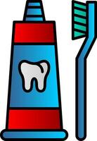 Toothpaste Line Filled Gradient  Icon vector