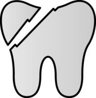 Broken Tooth Line Filled Gradient  Icon vector