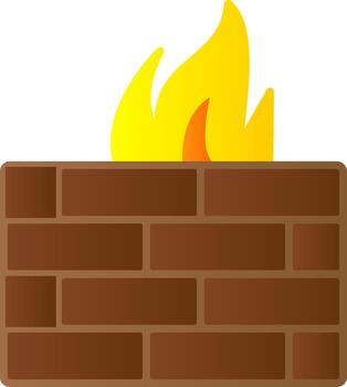 Firewall Flat Gradient  Icon vector