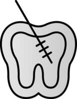 Root Canal Line Filled Gradient  Icon vector