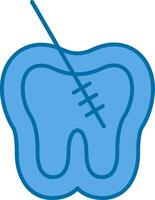 Root Canal Filled Blue  Icon vector