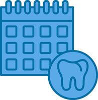 dental calendario lleno azul icono vector