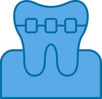 Braces Filled Blue  Icon vector