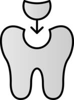 Tooth Filling Line Filled Gradient  Icon vector