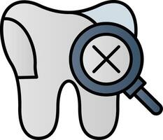 insalubre diente línea lleno degradado icono vector