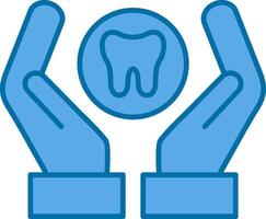 dental cuidado lleno azul icono vector