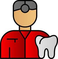 dentista línea lleno degradado icono vector