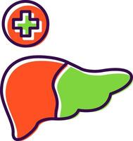 Liver Filled  Icon vector