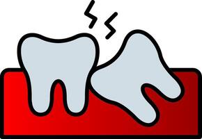 Wisdom Tooth Line Filled Gradient  Icon vector