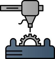 3d Printer Line Filled Gradient  Icon vector