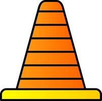 Traffic Cone Line Filled Gradient  Icon vector