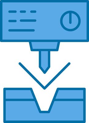Metal Bending Machine Filled Blue  Icon