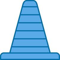Traffic Cone Filled Blue  Icon vector