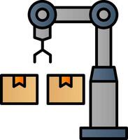 Industrial Robot Line Filled Gradient  Icon vector