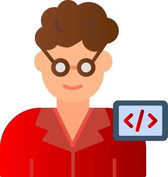 Programmer Flat Gradient  Icon vector