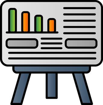 Presentation Line Filled Gradient  Icon vector