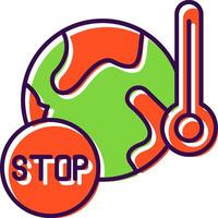 Stop Global Warming Filled  Icon vector