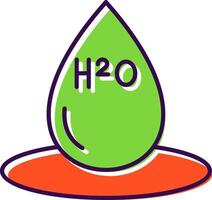 H2O lleno icono vector
